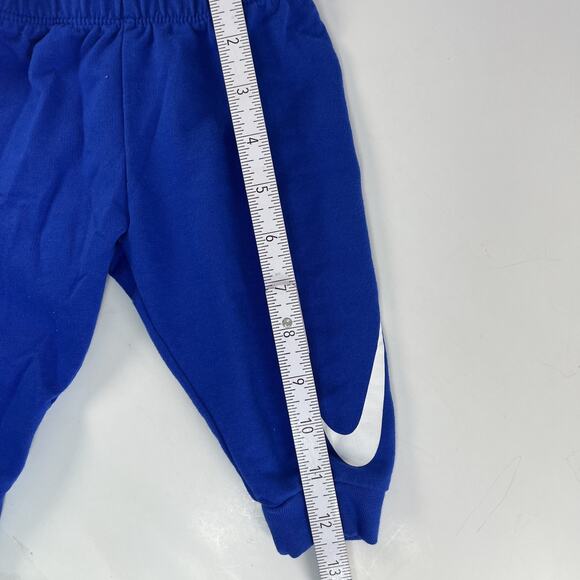 Nike Baby Set Blue Fleece Joggers & Long Sleeve Bodysuit White Logo Size 0–6 Mon - Picture 10 of 10